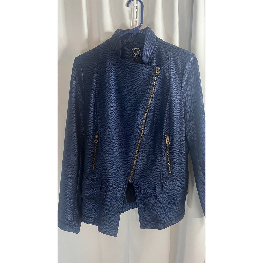 Clara sun wool jacket/blazer blue snake print